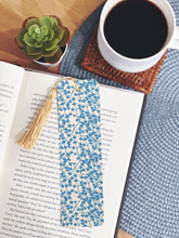 Blue Blooms Bookmark with Tassel