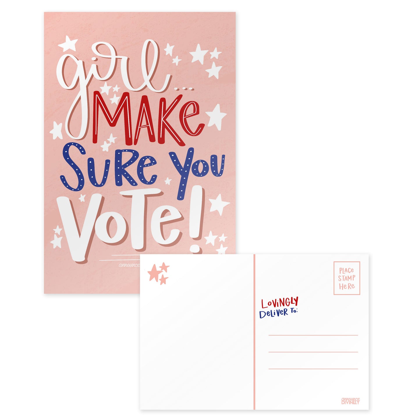 Girl Make Sure You for Vote Postcards