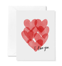 Watercolor Hearts Card