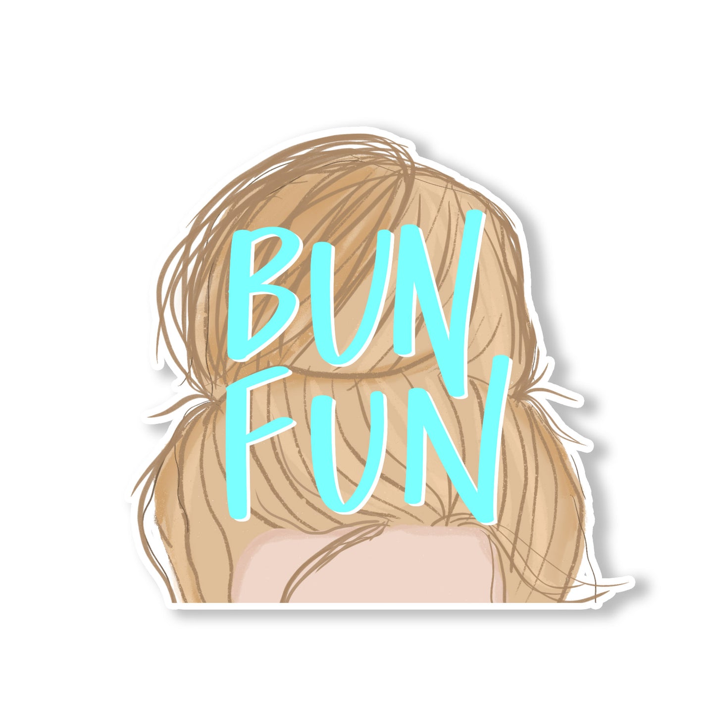 Blonde Bun Fun Vinyl Sticker