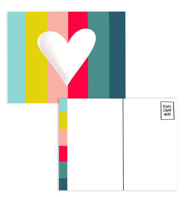 Heart and Stripes Postcards