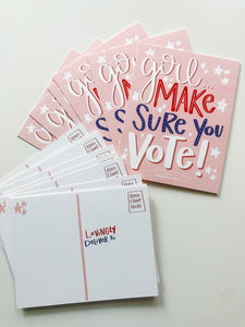 Girl Make Sure You for Vote Postcards