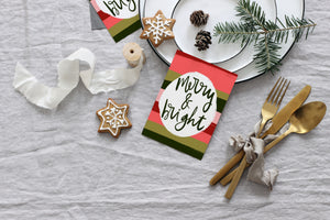 Merry and Bright Stripes Card