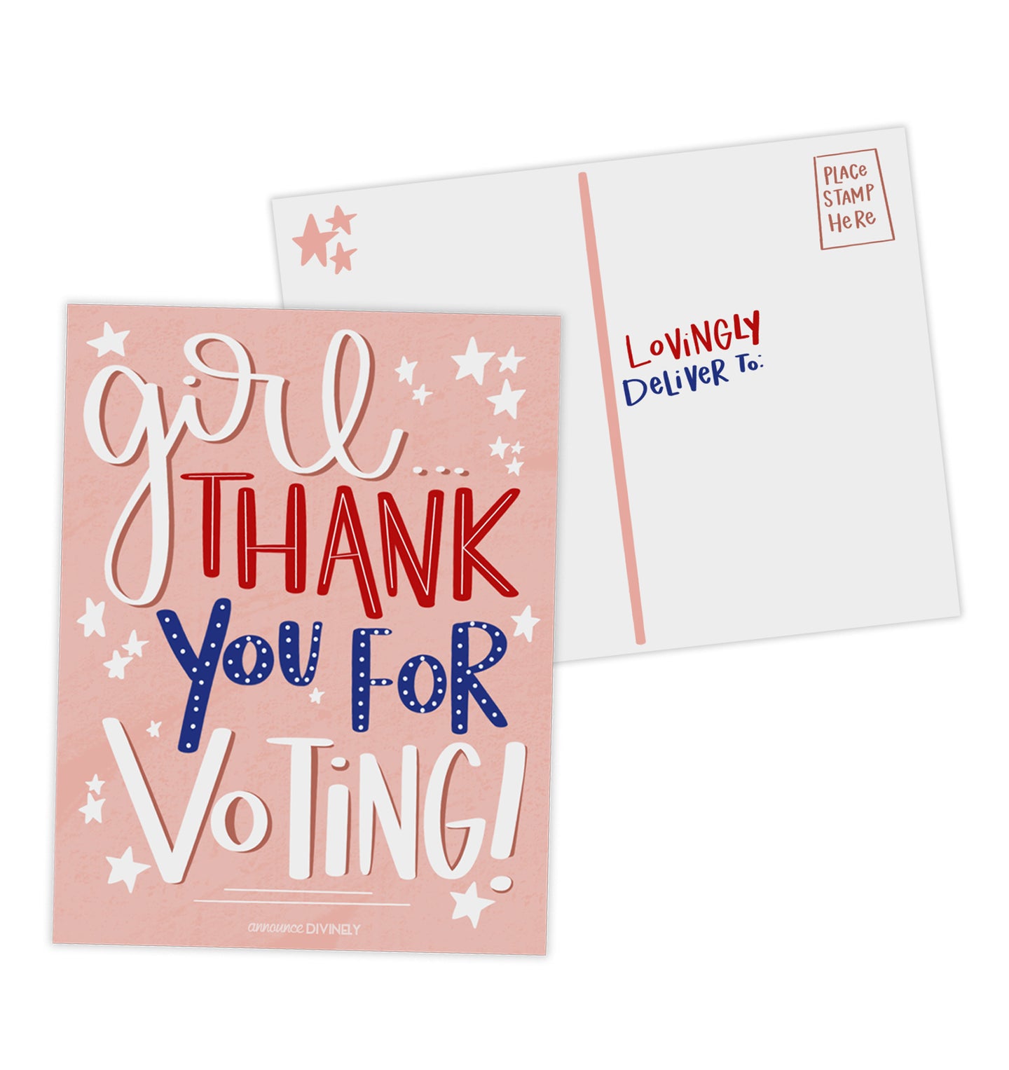 Girl Thank You for Voting Postcards