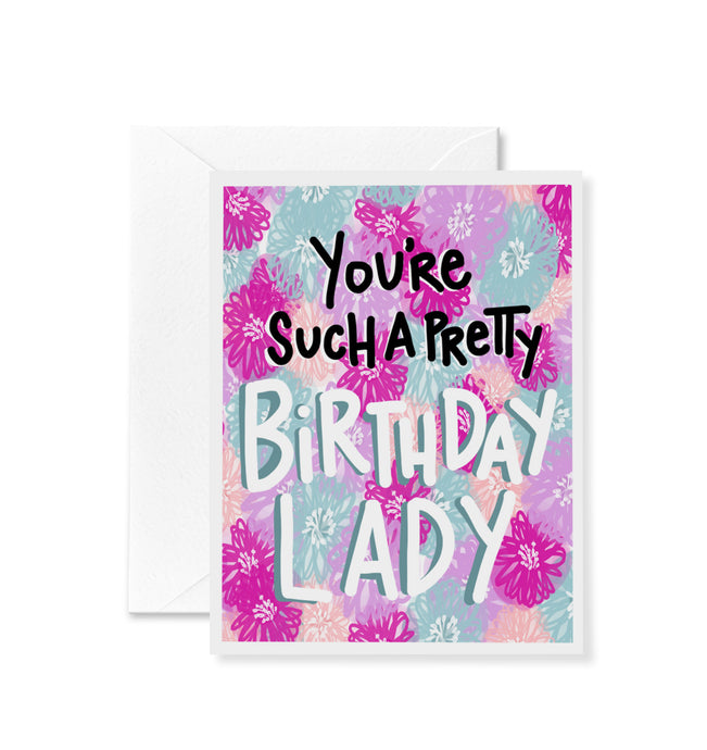 Pretty Birthday Lady Card